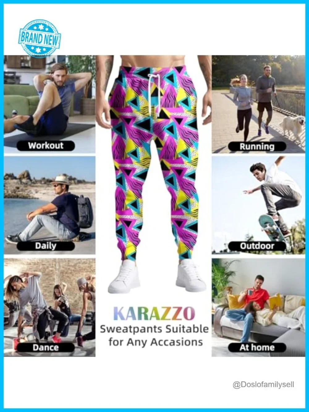 Retro 80s 90s Men's Joggers Sweatpants with Pockets Funny Print